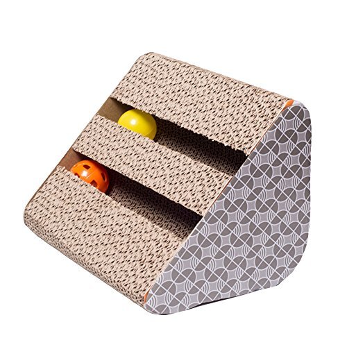 The Ninth Day Cat Toys Premium Scratcher Post with 2 Vocal Bell Inside, Include 1 Pack Catnip